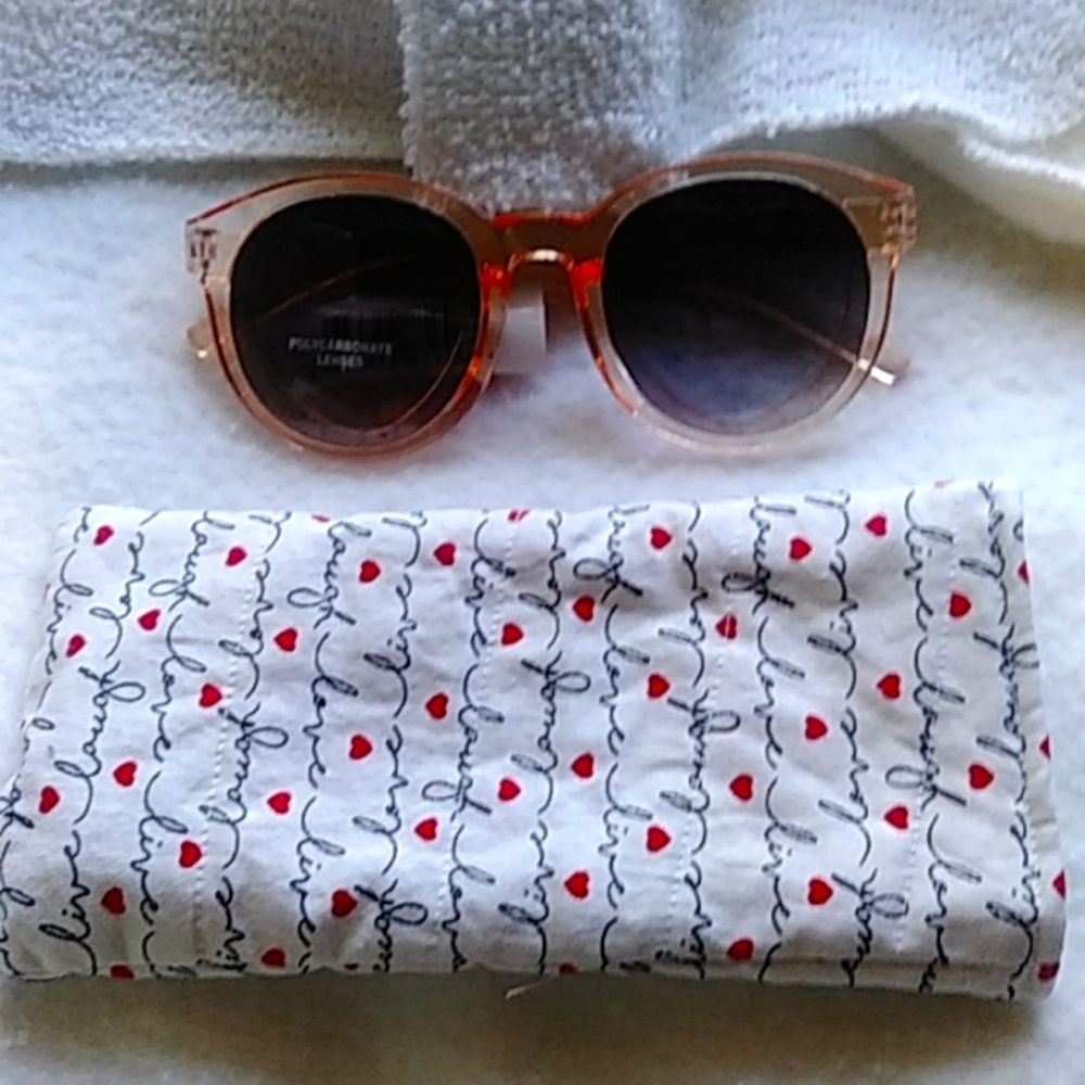 Coral w/case Transparent Sunglasses